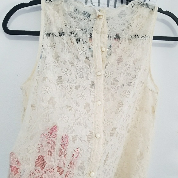 Ivory lace tank / top - Picture 3 of 8